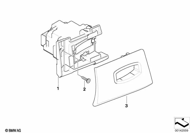 Cubierta para ranura de llave remota para BMW Serie 3 E90, E91, E92, E93 (OEM 66126957053). Original BMW.