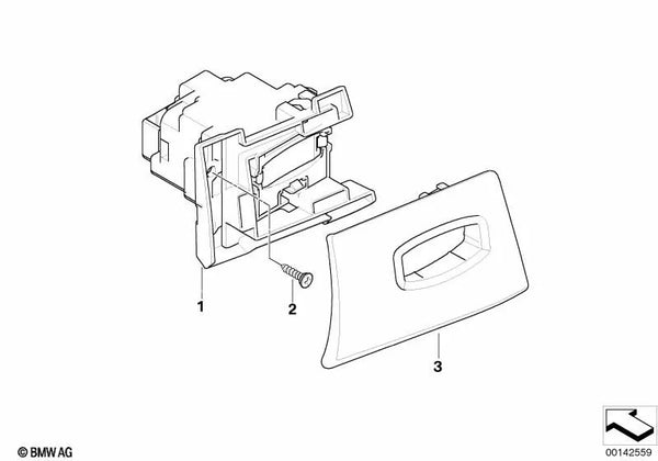 Blende para ranura de llave de control remoto para BMW E90, E91, E92, E93 (OEM 66126945431). Original BMW