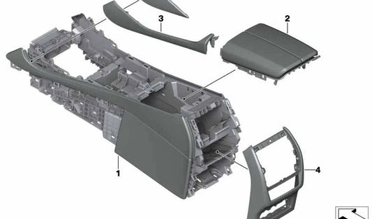 Support en cuir chauffé central OEM 51166996502 pour BMW G05, F95, G06, F96, G07. BMW d'origine.