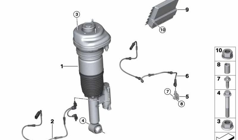 Cable adaptador VDC derecho para BMW G11, G12 (OEM 37106869076). Original BMW.