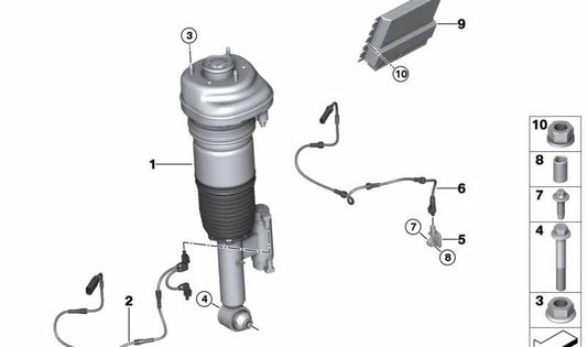 Adattatore VDC sinistro OEM 37106869075 per BMW G11, G12. BMW originale.