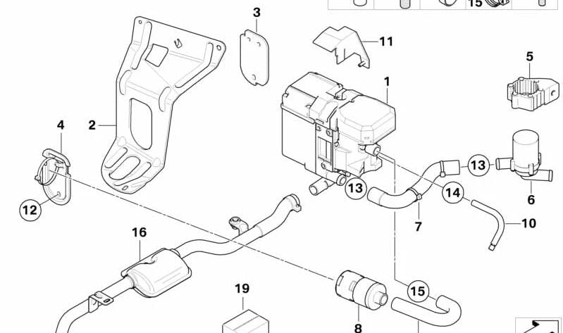 Tubo de escape/Silenciador para BMW Serie 5 E60, E61 (OEM 64126912744). Original BMW