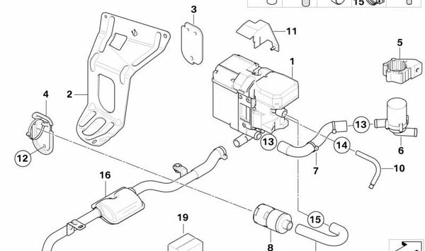 Calefacción estacionaria (Standheizung) OEM 64126986228 para BMW E60, E61, E63, E64. Original BMW