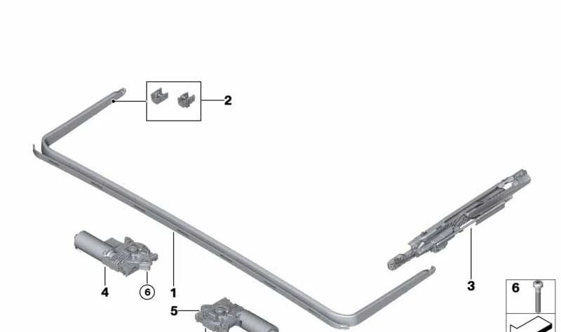 Motor de apertura para techo panorámico OEM 67617933140 para BMW F40, F39. Original BMW.