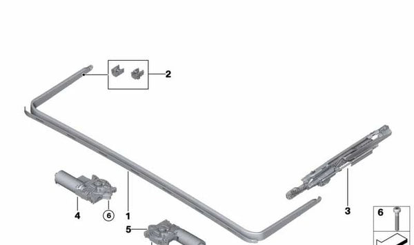 Accionamiento Parasol Techo Panorámico para BMW F40, F70, F39 (OEM 67617933150). Original BMW