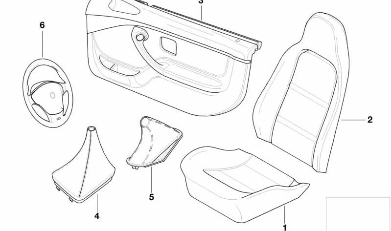 Rechte Leder -Backup -Abdeckung für BMW (OEM 52102693080). Original BMW