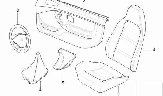 Rechte Leder -Backup -Abdeckung für BMW (OEM 52102693080). Original BMW