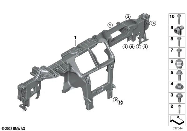 Soporte del Panel de Instrumentos para BMW X5 E70, E70N, X6 E71, E72 (OEM 51716953909). Original BMW.