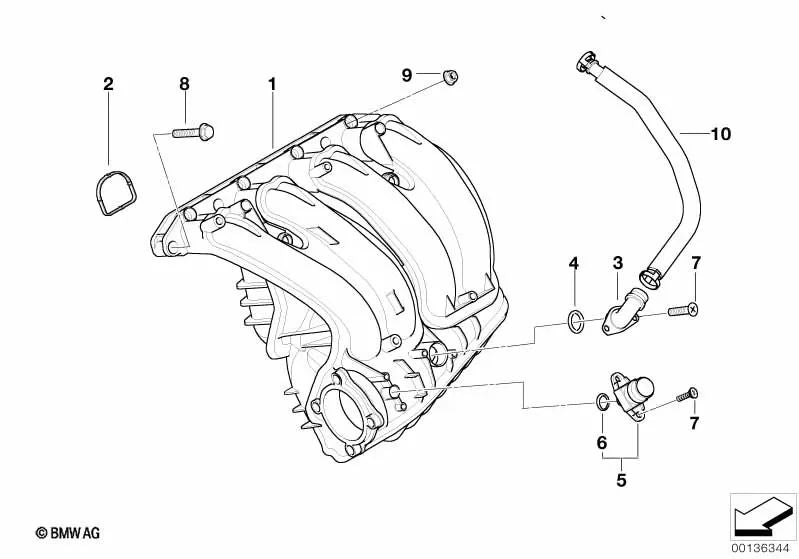 Tubo de ventilación para BMW E87, E90 (OEM 11157526645). Original BMW.