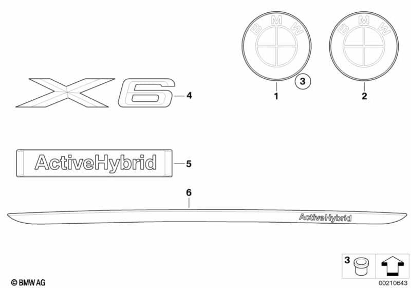 Logotipo Emblema Bmw Trasero Maletero X6 E71 E72. Original Recambios