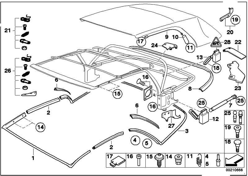 Kit Juego Reparación Suplemento Funda Columna C Para Bmw E46 Serie 3 Cabrio . Original Recambios