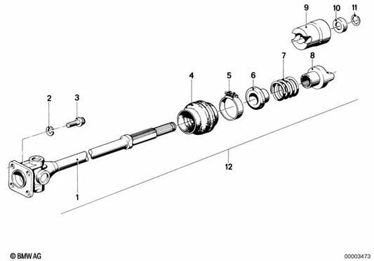 Kardan für BMW F07, F10, F11, F06, F12, F13, F01N, F02N (OEM 26111237180). Original BMW.