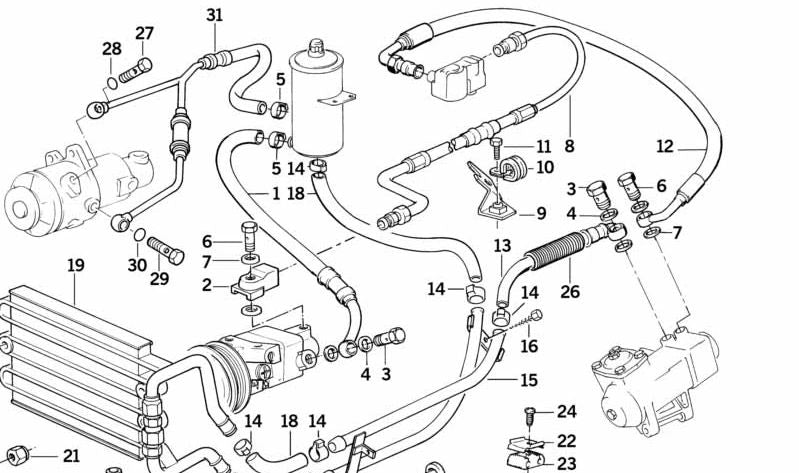 Tubería de admisión OEM 32411137560 para BMW E31. Original BMW.