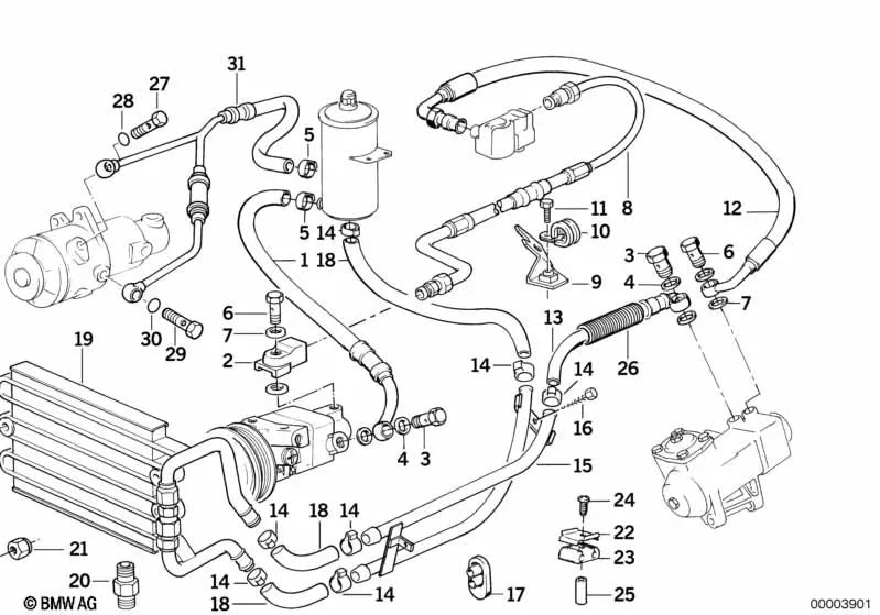 Conducto de admisión para BMW Serie 8 E31 (OEM 32411137554). Original BMW