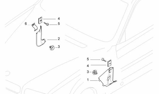 Carcasa lateral delantera derecha para BMW Serie 7 E38 (OEM 51438192352). Original BMW