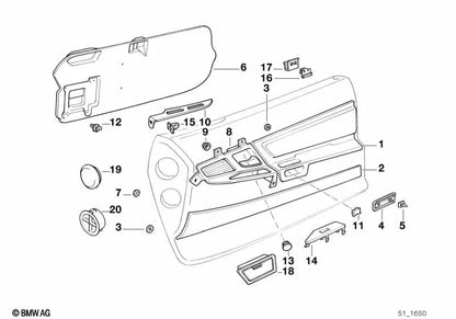 Tampa de fechamento para BMW Série 8 E31 (OEM 51412254019). BMW original