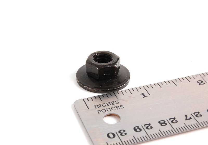 Hex Nut with Washer for BMW 3 Series E21, E30, 5 Series E12, E28, E34, 6 Series E24, 7 Series E23, X5 E53 (OEM 25111220483). Original BMW