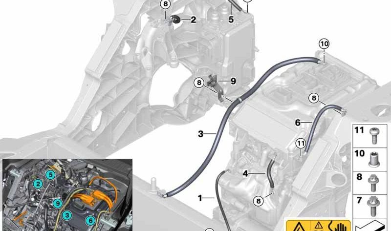 Cabo de massa OEM 12428619095 para BMW i3 (i01). BMW original.