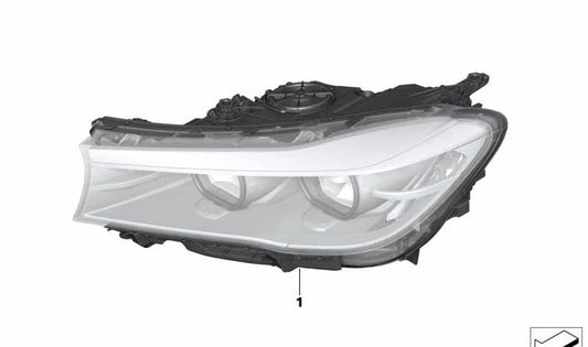 Farol LED AHL direito para BMW Série 7 G11, G12 (OEM 63117408712). BMW originais.