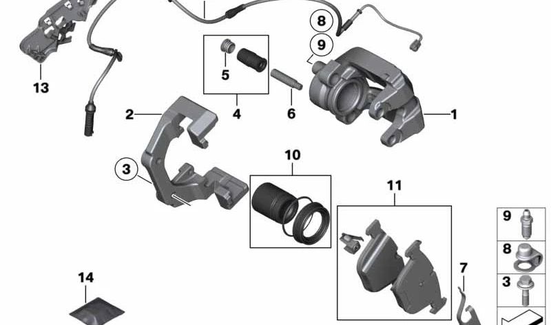 ABS/BVA/VDC-Halterung, rechtes Kabel für BMW 5er F07, F07N (OEM 34516789834). Original BMW.