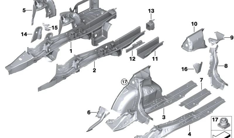 Left Brake Hose Bracket for BMW 2 Series G42, G87, 3 Series G20, G21, G28, G80, G81, 4 Series G22, G23, G26, G82, G83. (OEM 41007488065). Original BMW.