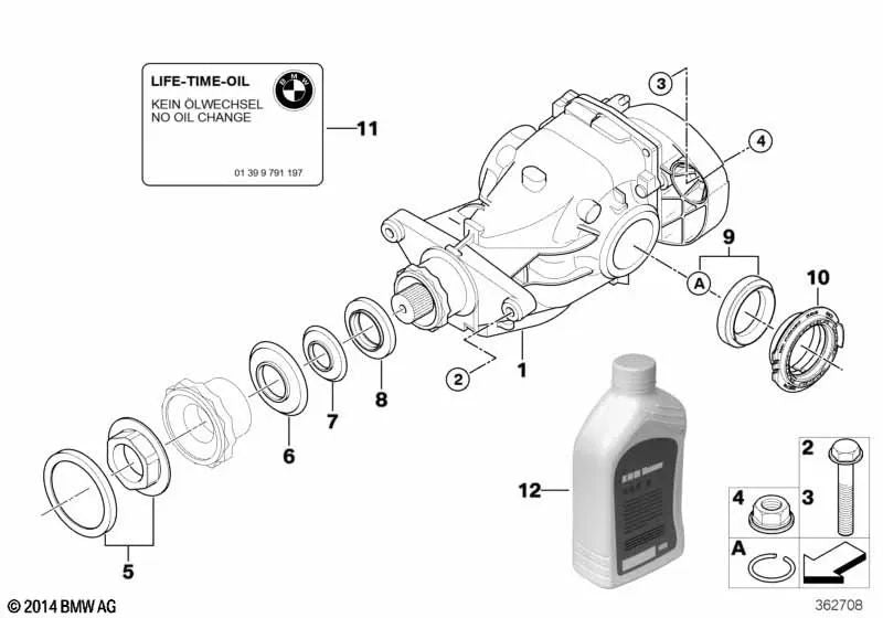 Hinterachsgetriebe para BMW E70 (OEM 33107575338). Original BMW