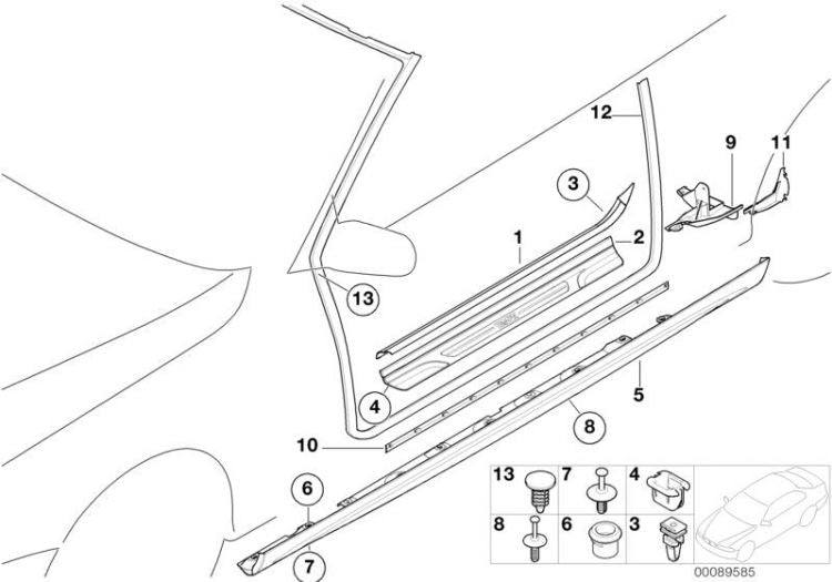 Talonera Lateral - M Para Bmw Coupe/cabrio E46. Original Recambios