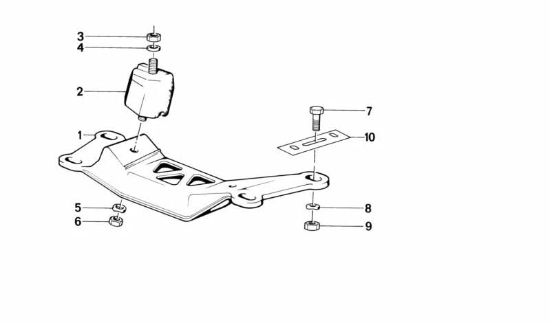 Soporte de goma OEM 23712225220 para BMW E28, E24. Original BMW.