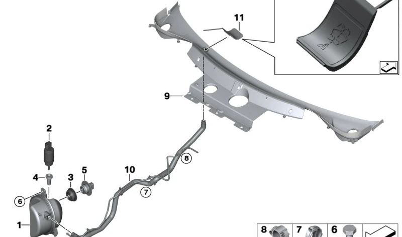 Junta para BMW I01, I12, I15 (OEM 61667381591). Original BMW