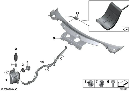 Filler channel for washer reservoir for BMW I12, I15 (OEM 61667310788). Original BMW