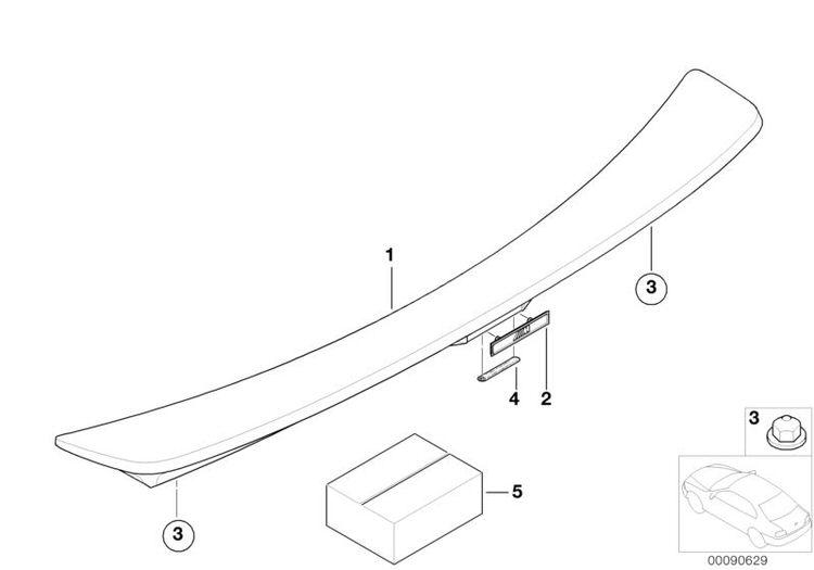 Spoiler Imprimado M Trasero Tecnic Para Bmw E36 Compact. Original Recambios