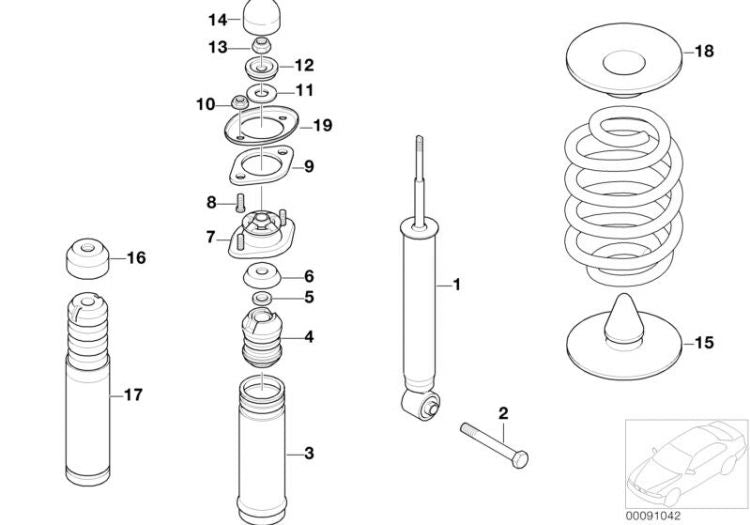 Amortiguador Trasero Para Bmw E46. Original Recambios