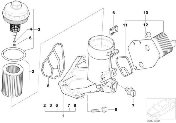 Tapa Tapo Filtro De Aceite Para Bmw E46 E83 E90 E60 E61 E91 E87. Original Recambios