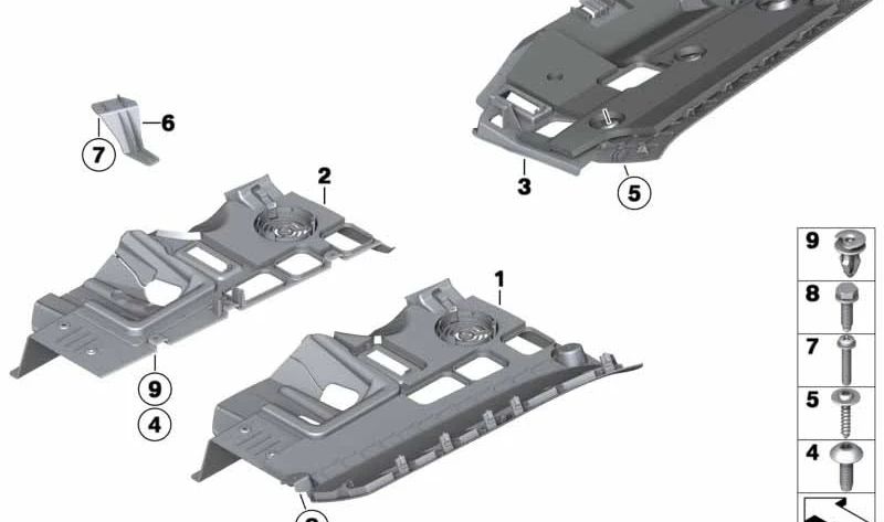 Revestimiento del reposapiés del conductor OEM 51459184291 para BMW F25, F26. Original BMW.