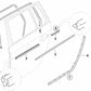 Inner channel seal rear right door for BMW 5 Series E60, E60N, E61, E61N (OEM 51227034308). Original BMW.