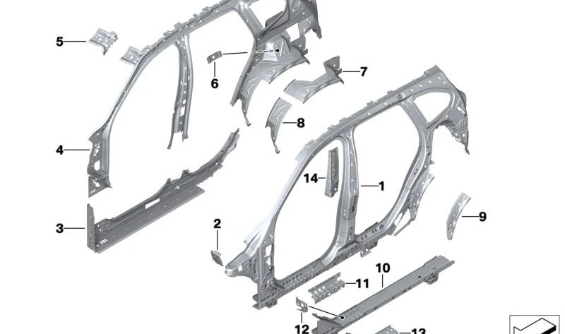 Porta interna di destra Umbrale 41007402232 per BMW F48. BMW originale.