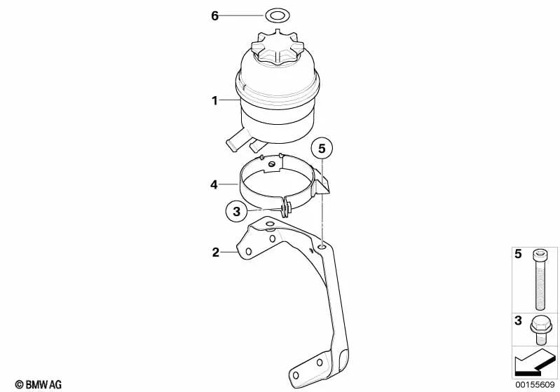 Soporte del Contenedor de Aceite para BMW X3 E83N (OEM 32413415389). Original BMW