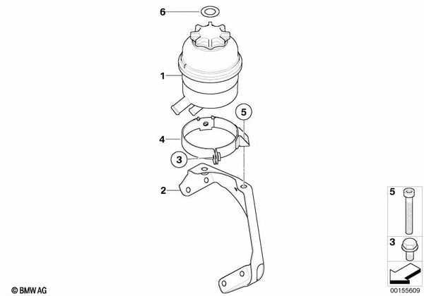 Soporte del Contenedor de Aceite para BMW X3 E83N (OEM 32413415389). Original BMW