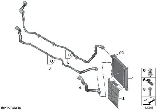 Rejilla de Protección contra Piedras para BMW Serie 2 U06, X1 U11 (OEM 17115A1E2B0). Original BMW.