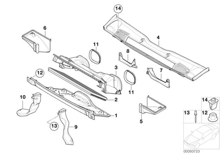 Carcasa Microfiltro Parte Inferiorpara Bmw E53. Original Recambios