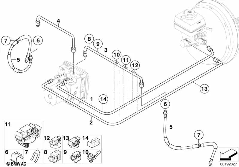 Tubería revestida de goma para BMW E70, E71 (OEM 34326791756). Original BMW.