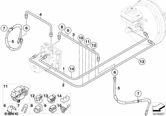 Tubería recubierta de goma para BMW E70, E71 (OEM 34326777715). Original BMW.