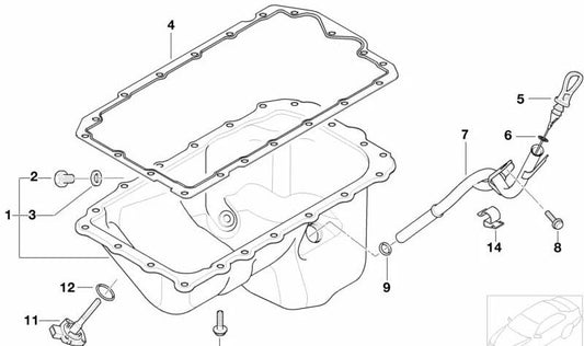 Tornillo hexagonal autoseguro para BMW E81, E82, E87, E88, E46, E90, E91, E92, E93, E60N, E61N, E84, E83, E85 (OEM 11137551825). Original BMW