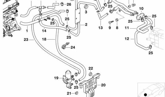 Tubo de Refrigerante para BMW E39 (OEM 64126906766). Original BMW