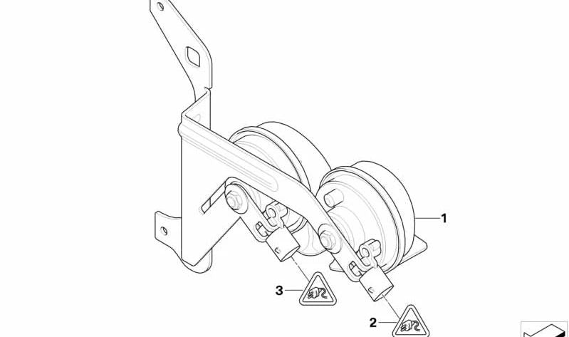 Soporte con bocinas para BMW E82, E88 (OEM 61337192551). Original BMW