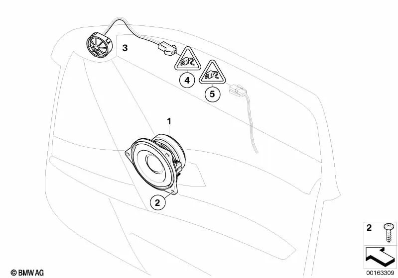 HiFi Tweeter Speaker for BMW 5 Series E60, E60N, E61, E61N (OEM 65136978628). Genuine BMW