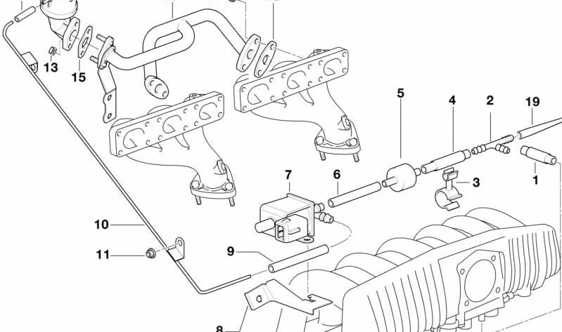 Tubo de vacío OEM 11721427878 para BMW E36, E39 y Z3. Original BMW.