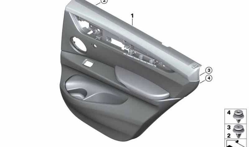 Revestimiento de puerta de cuero para BMW X5 F15 (OEM 51427370034). Original BMW.