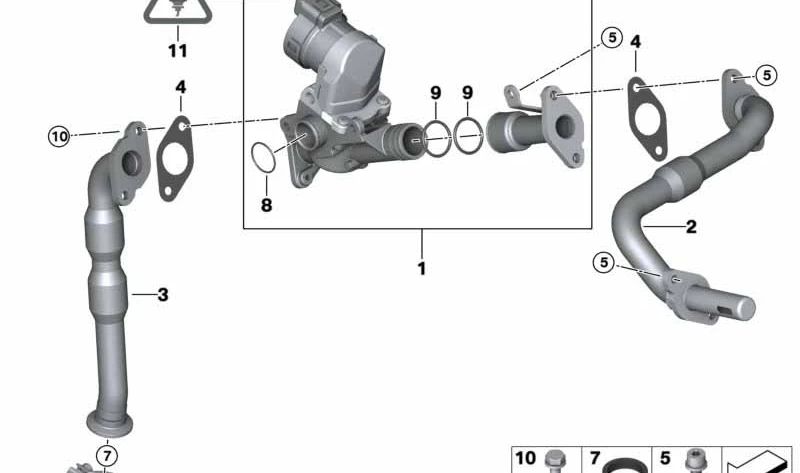 Junta para BMW E81, E82, E87N, E88, E90, E90N, E91, E91N, E92, E92N, E93, E93N, E60N, E61N, F10, F11, E63N, E64N (OEM 11717504484). Original BMW