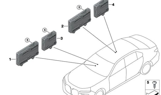 Módulo da porta frontal direita OEM 61355A92B21 Para BMW (Modelos Compatíveis: 1 F20 Série, Série 1 F21, Série 2 F22, Série 2 F23, Série 3 F30, Série 3 F31, Série 3 GT F34, Série 4 F32, Série 4 F33, 4 Série F36). BMW original.